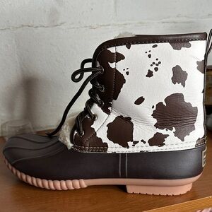 Simply Southern Brown and White Cow Print Boots